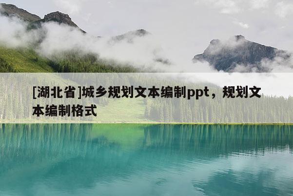 [湖北省]城鄉規劃文本編制ppt，規劃文本編制格式