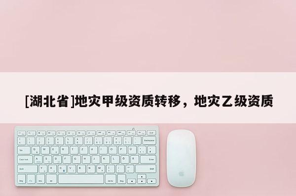 [湖北省]地災甲級資質轉移，地災乙級資質