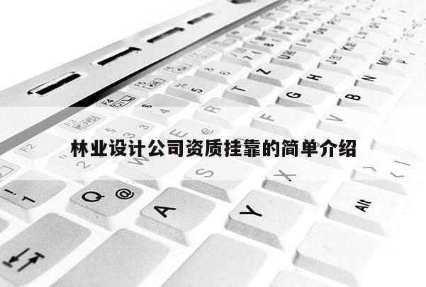 林業設計公司資質掛靠的簡單介紹