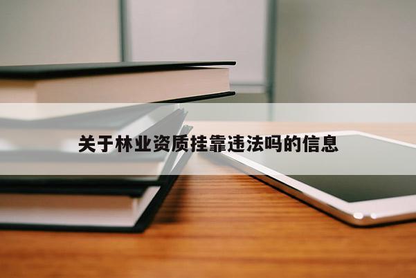 關于林業資質掛靠違法嗎的信息