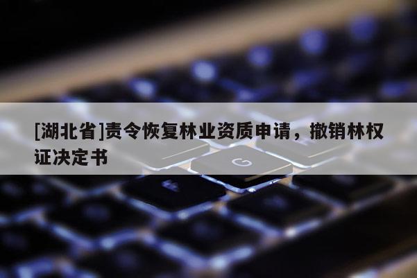 [湖北省]責令恢復林業資質申請，撤銷林權證決定書
