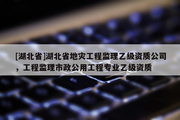 [湖北省]湖北省地災工程監理乙級資質公司，工程監理市政公用工程專業乙級資質